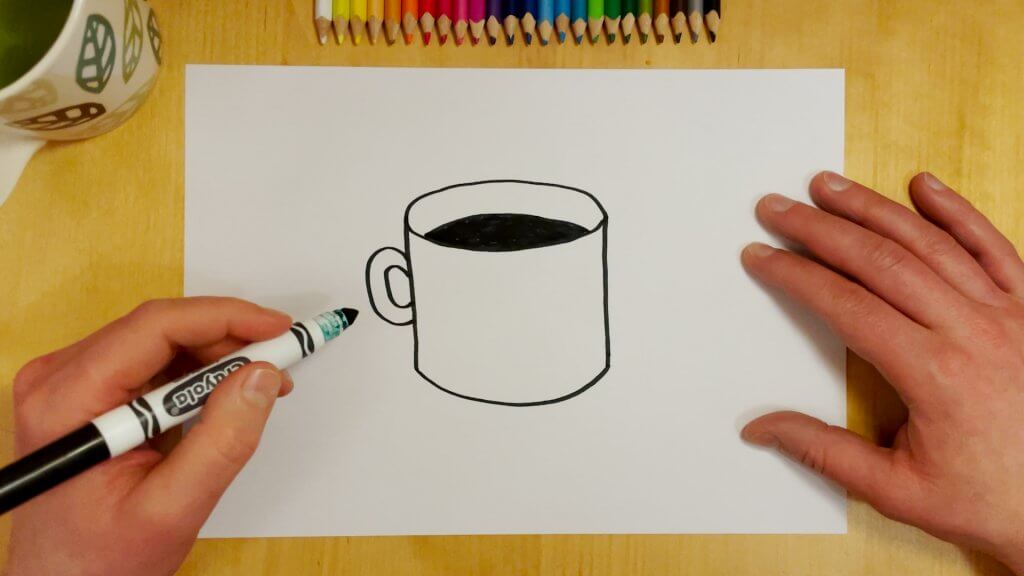 ☕️ How to Draw a 3D Coffee Mug Easy Drawing for Kids