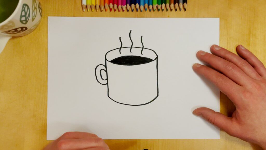 How to Draw a Coffee Mug Step 6