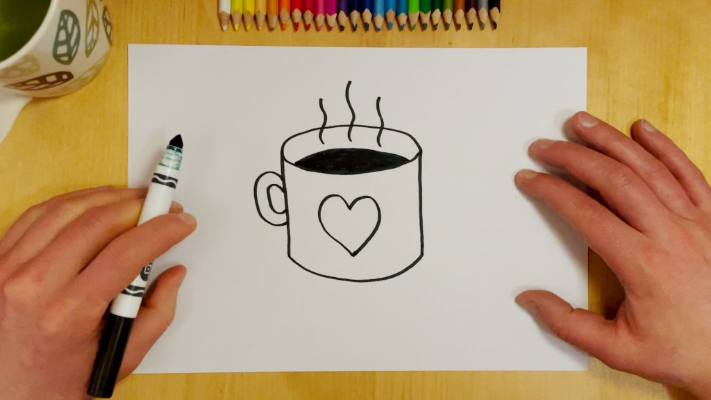 How to Draw a Coffee Mug Step 7