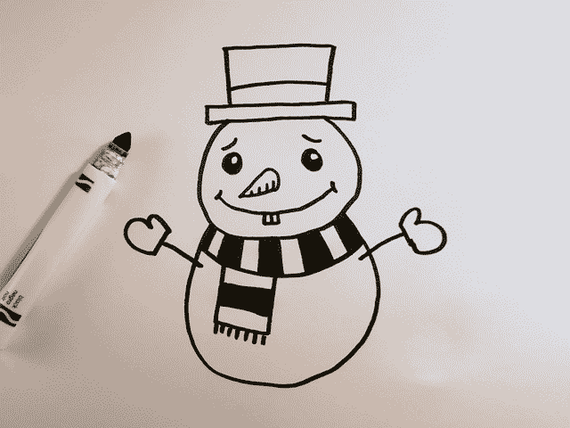 ☃️ How to Draw a Cute Snowman | Easy Drawing for Kids 