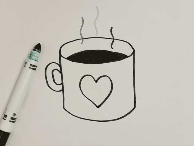 How to Draw a 3D Coffee Mug