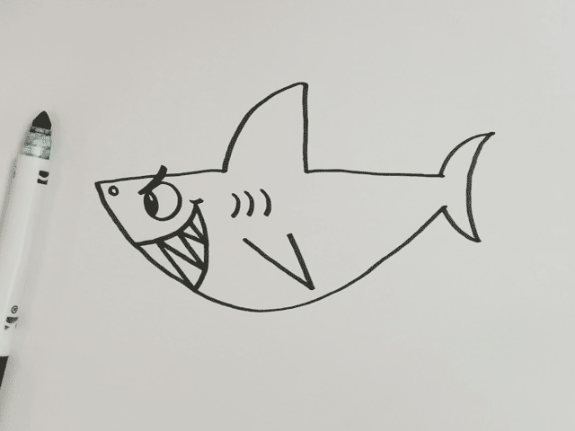 How to Draw a Cartoon Shark Easy